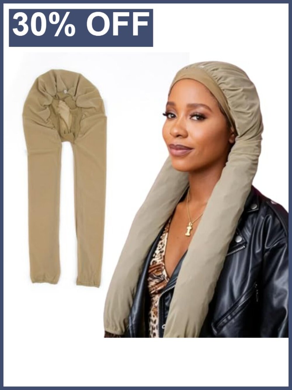 Long Hair Bonnet for Braids, Sleeping, Breathable Stretch Nylon Night Cap